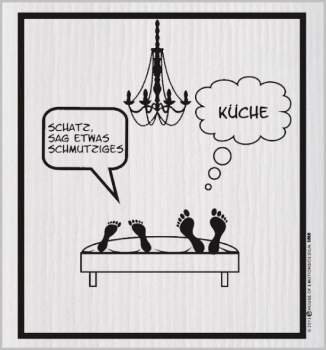 Spültuch mit Spruch - Schatz, sag etwas Schmutziges